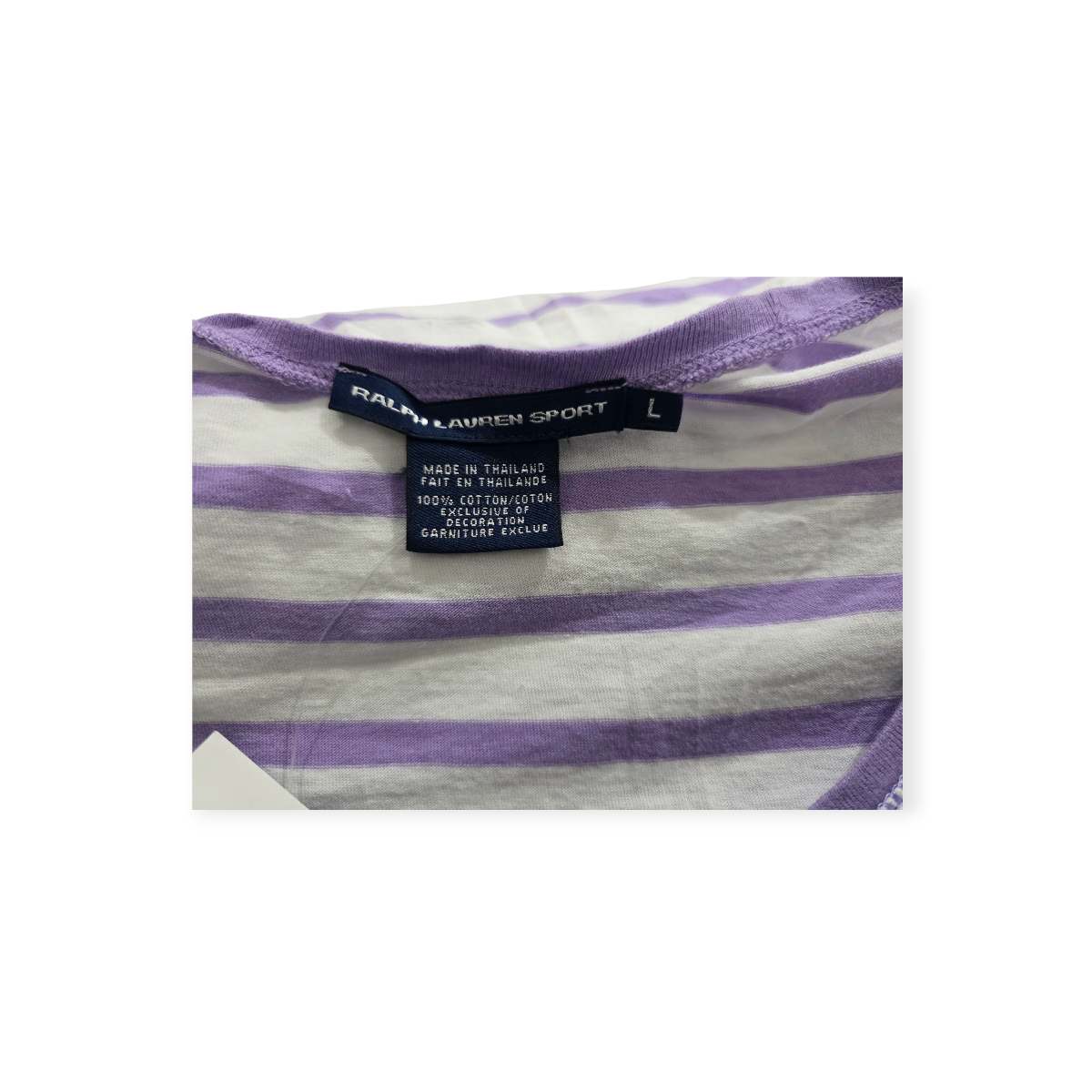 Playera Ralph Laurensport Mujer Grande L Blancac/lineas Lila