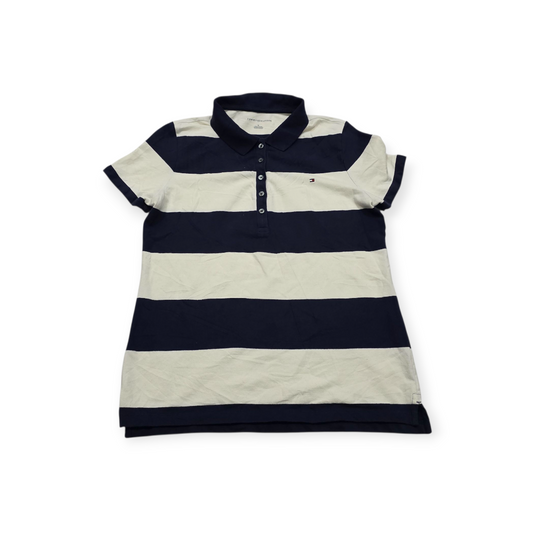 Playera Tommy Hilfiger Mediana M Cuello Polo Blanca C/ Azul