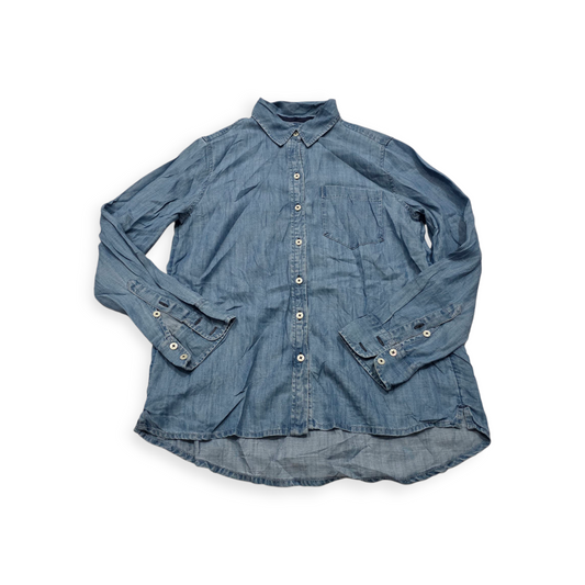 Camisa D Mujer Vineyard Vines Talla 4 Relaxedfit Azul Acero