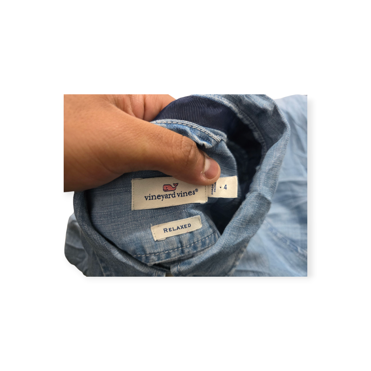 Camisa D Mujer Vineyard Vines Talla 4 Relaxedfit Azul Acero