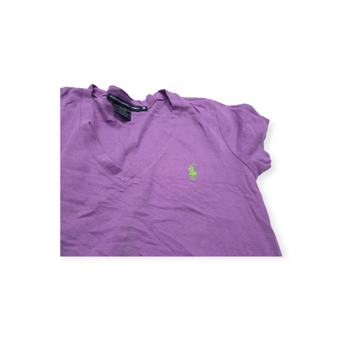 Playera Ralph Lauren Sport Mediana M Lila Pony Verde D Mujer