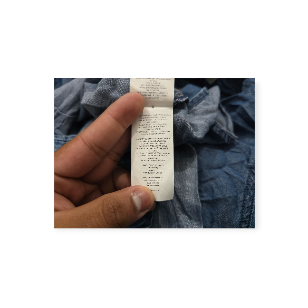 Camisa Michael Kors D Mujer Lyocell Mediana M Azul Acero