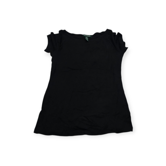 Blusa Ralph Lauren Manga Corta Mediana M Negro De Algodón