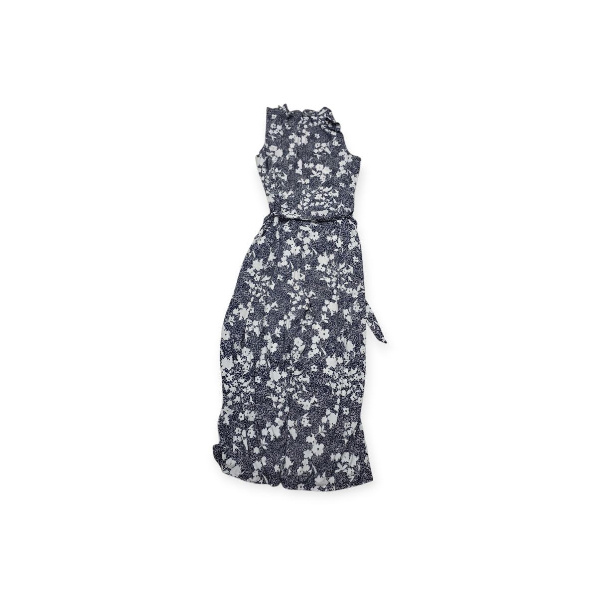 Jumpsuit Michael Kors S/mangas Medianom Floreado Azul/blanco Azul Marino Floreado M