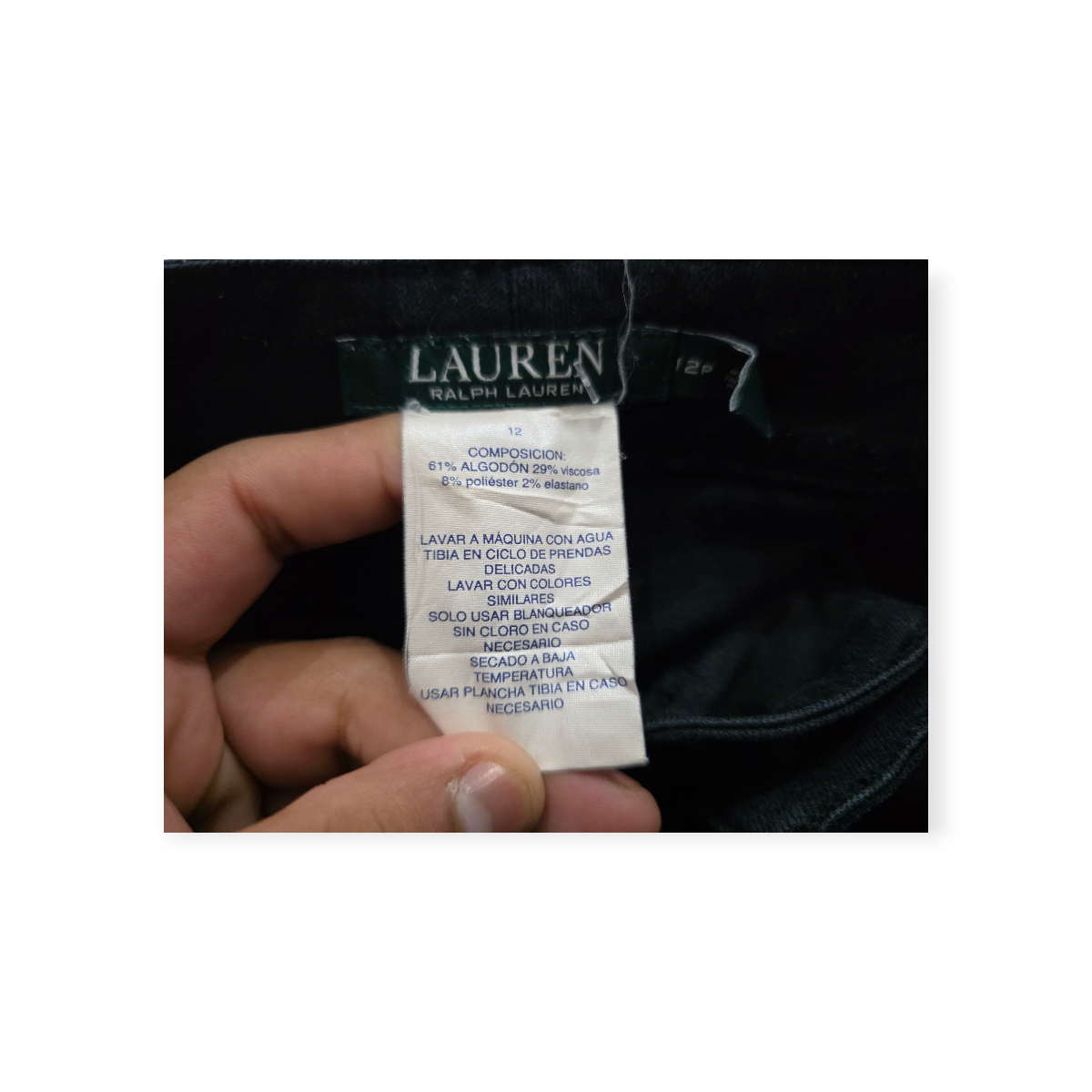 Pantalon Ralph Lauren Talla 12 Petite De Mujer Color Negro