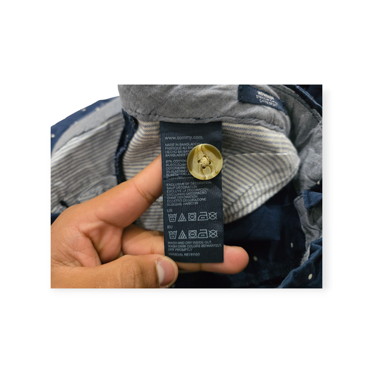 Pantalon Tommy Hilfiger De Vestir Talla 12 Azul Con Lunares