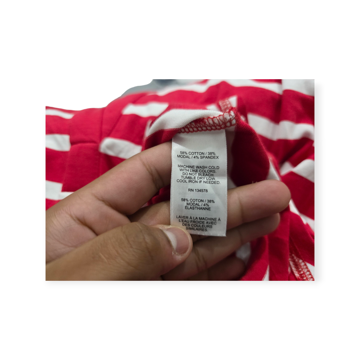 Blusa Vineyard Vines Chico S Rojo Con Lineas Blancas