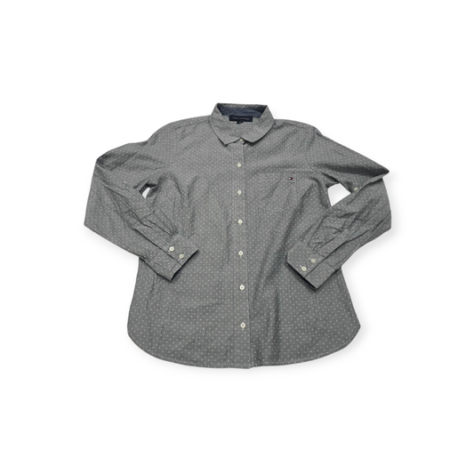 Camisa Tommy Hilfiger Gris Con Lunares De Mujer