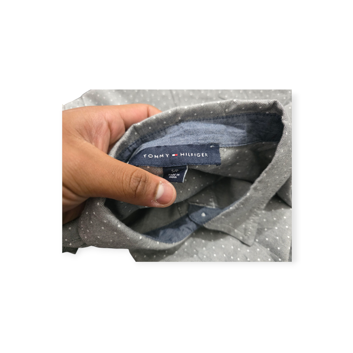 Camisa Tommy Hilfiger Gris Con Lunares De Mujer