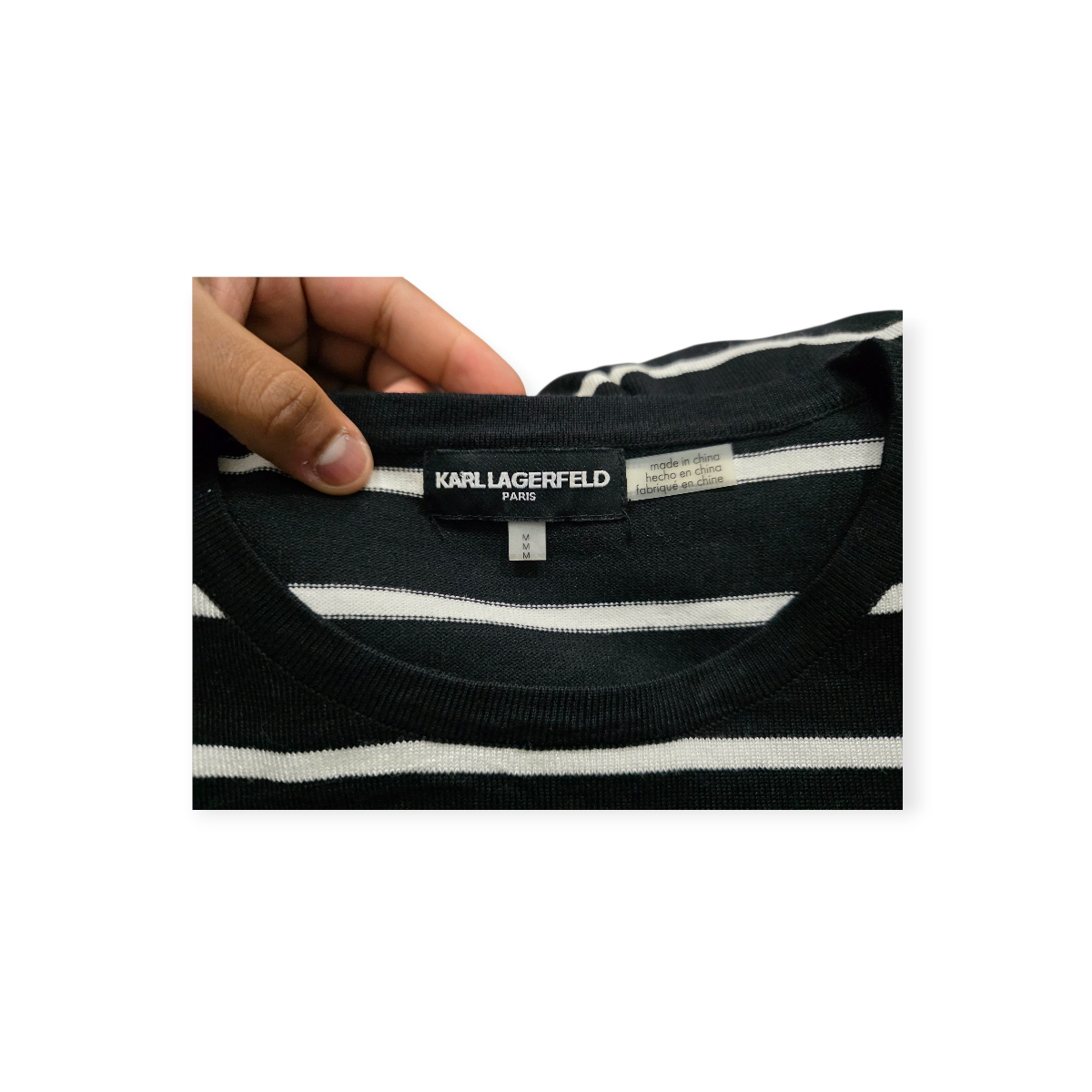 Sueter Karl Lagerfeld De Mujer Mediana M Negro/blanco