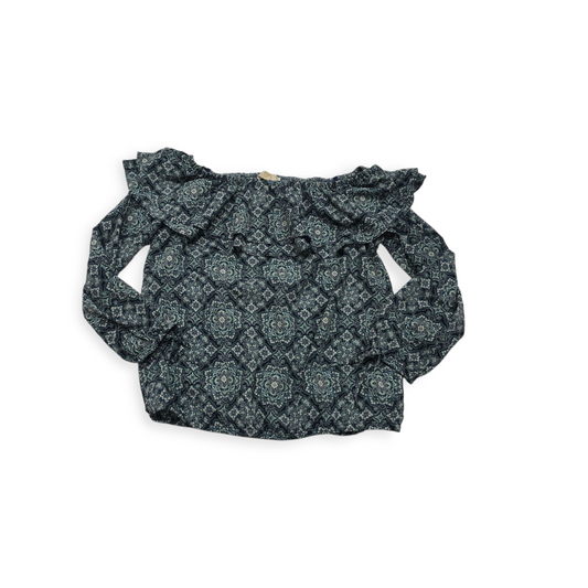 Blusa Michael Kors Campesina Mediana M Verde/azul