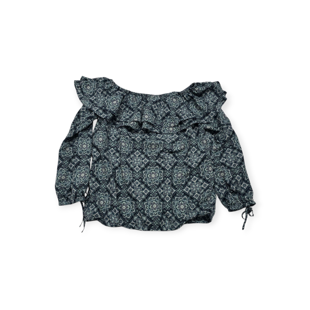 Blusa Michael Kors Campesina Mediana M Verde/azul