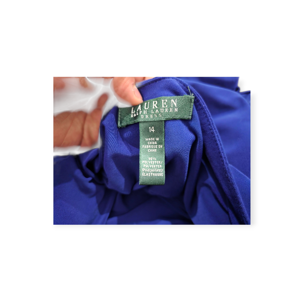 Vestido Ralph Lauren Talla 14 Manga Corta Azul