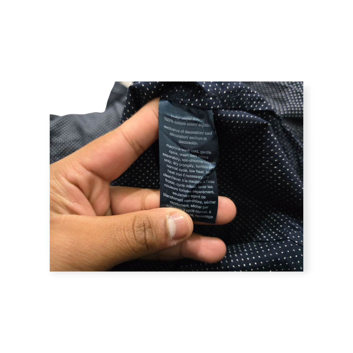 Camisa Tommy Hilfiger Grande L Azul Marino Lunares De Mujer