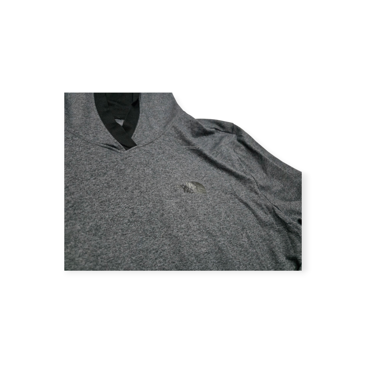Playera Con Gorro The North Face Grande L Gris Jaspeado