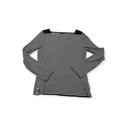 Playera Ralph Lauren Manga Larga Xgrande Xl Negra/blanco