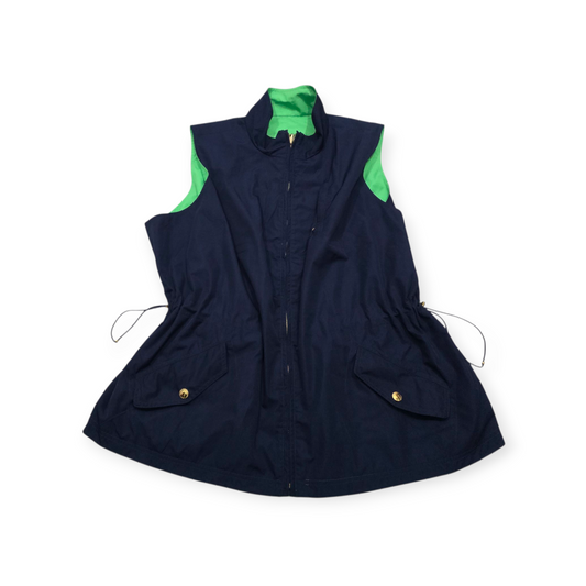 Chaleco Doble Vista Ralph Lauren Azul/verde Mujer Talla 3x