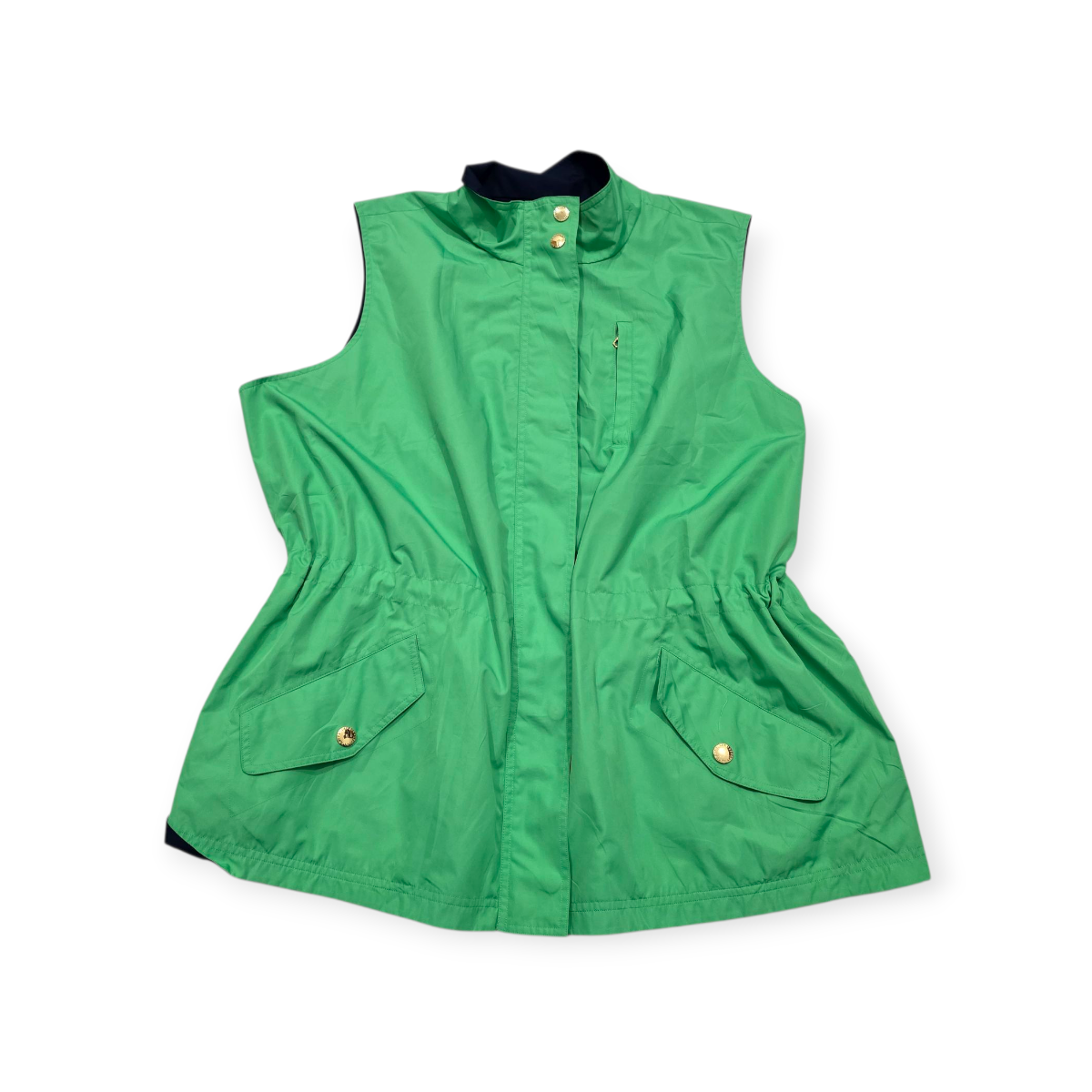 Chaleco Doble Vista Ralph Lauren Azul/verde Mujer Talla 3x