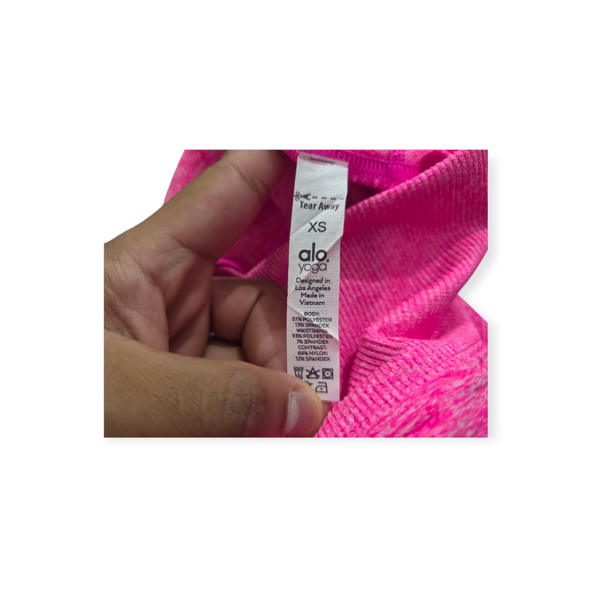 hort Alo Yoga De Mujer Xchico Xs Color Rosa Fluorescente (Usado)