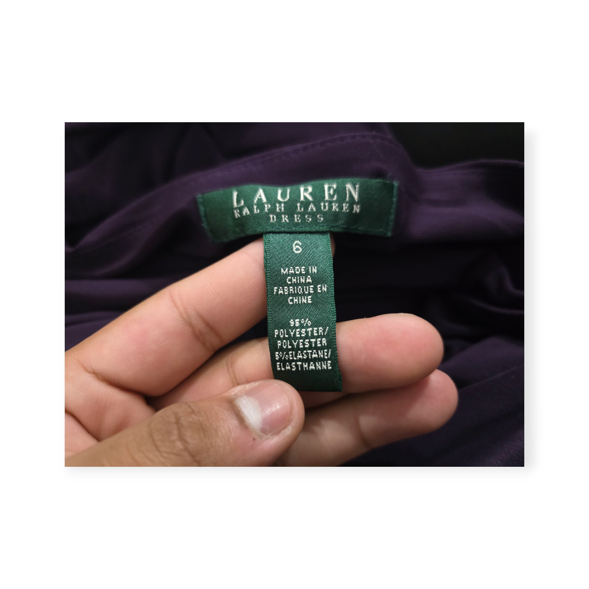 Vestido Ralph Lauren Talla 6 Manga Larga Color Morado