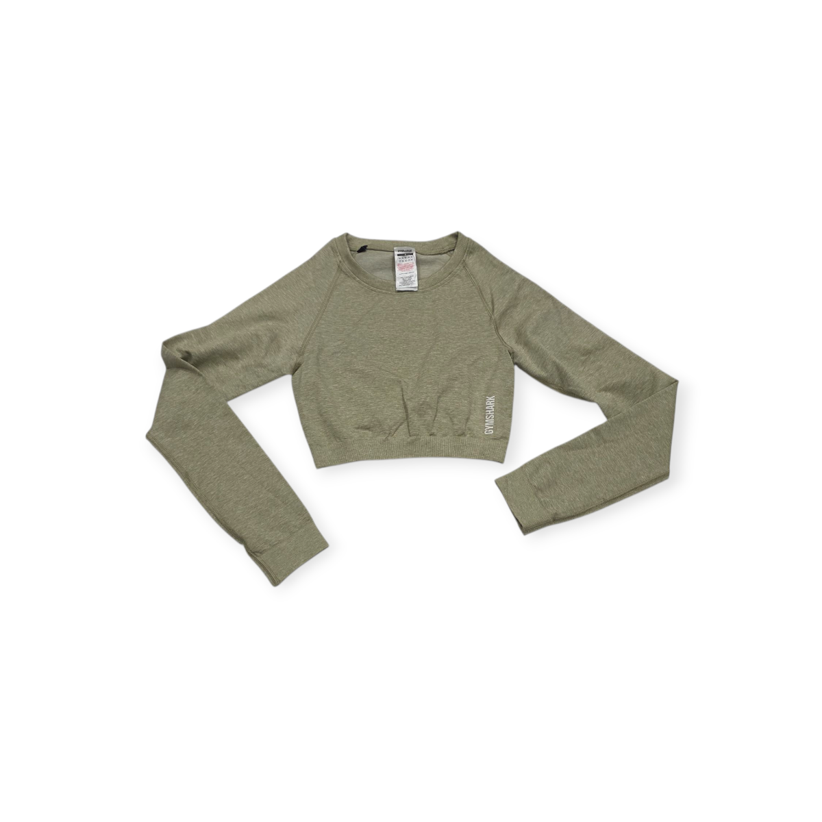 Playera Crop Top Gymshark Chico S Verde Jaspeado