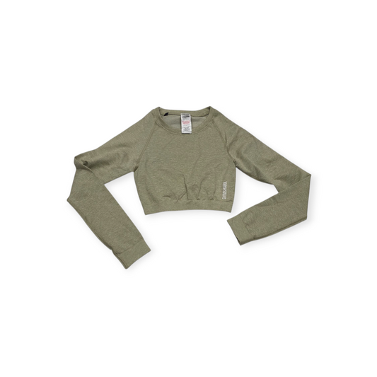 Playera Crop Top Gymshark Chico S Verde Jaspeado