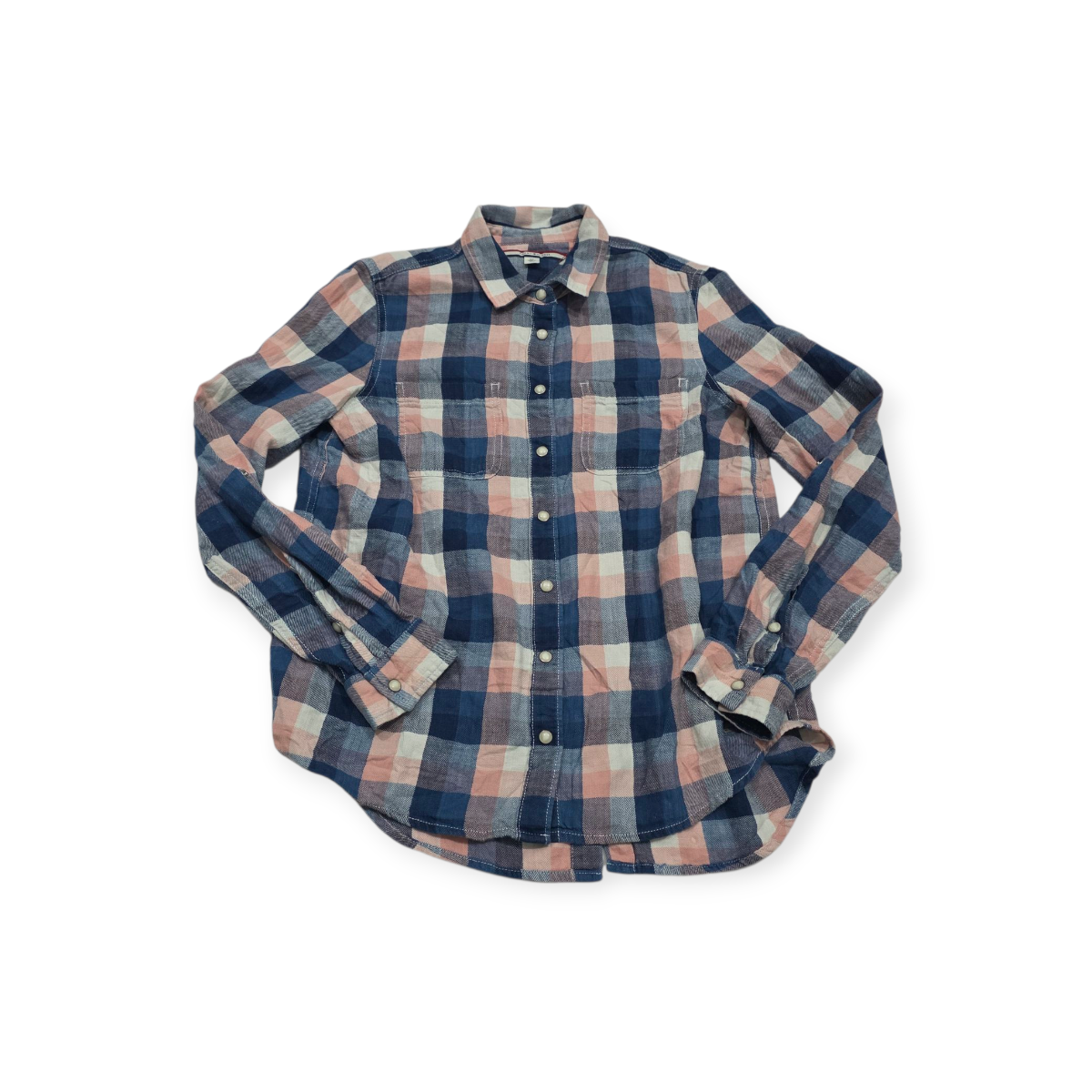 Camisa Tommy Hilfiger Chico S Azul/rosa A Cuadros De Mujer