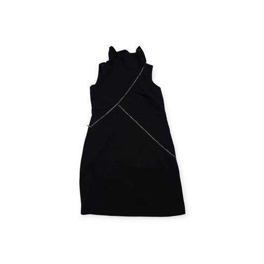 Vestido Michael Kors Talla 8 Cuello Alto Negro Con Cierres