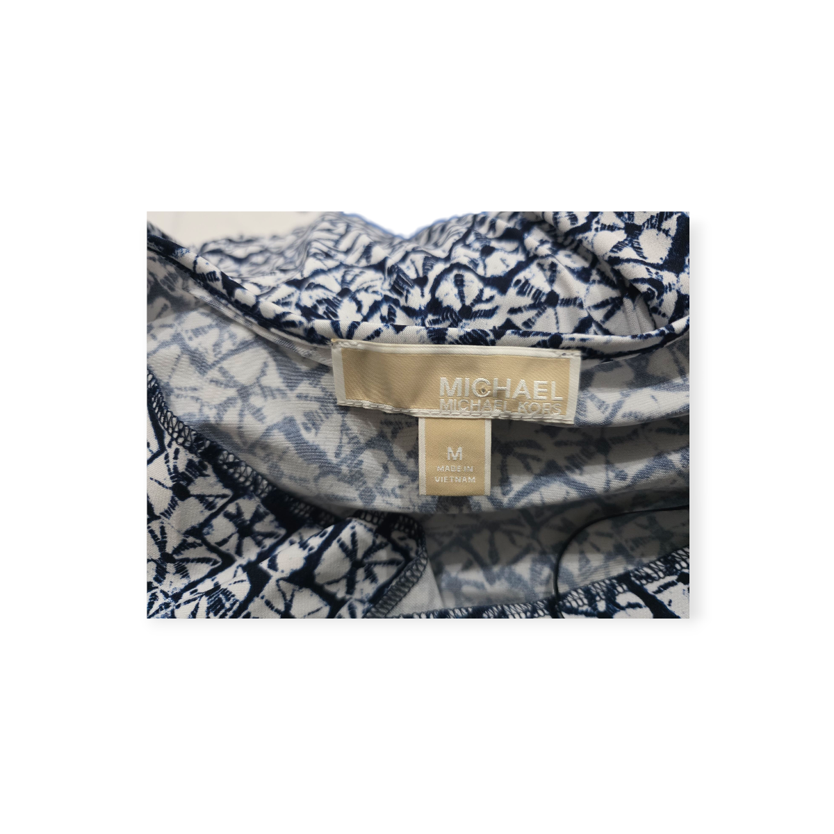 Blusa Michael Kors Mediana M Azul/blanco Figuras Manga Larga