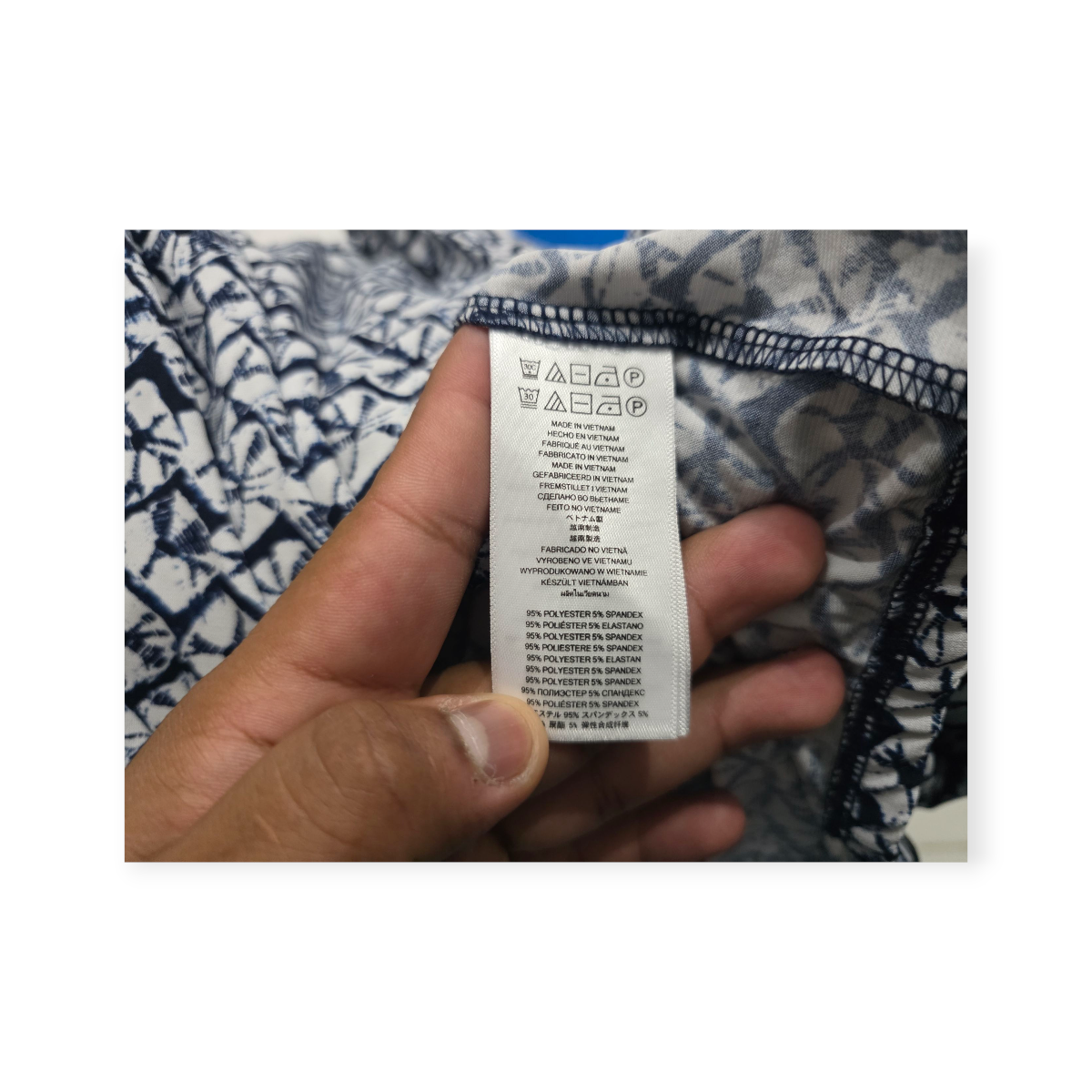 Blusa Michael Kors Mediana M Azul/blanco Figuras Manga Larga