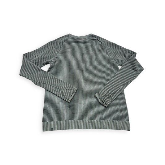 Playera Gruesa Lululemon G Gris Rayada Manga Larga D Mujer
