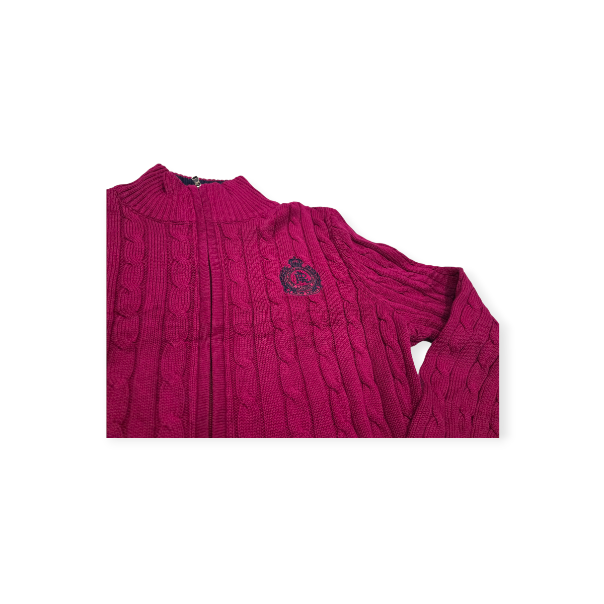 Sueter Ralph Lauren Cierre Completo Xgrande Xl Color Fucsia