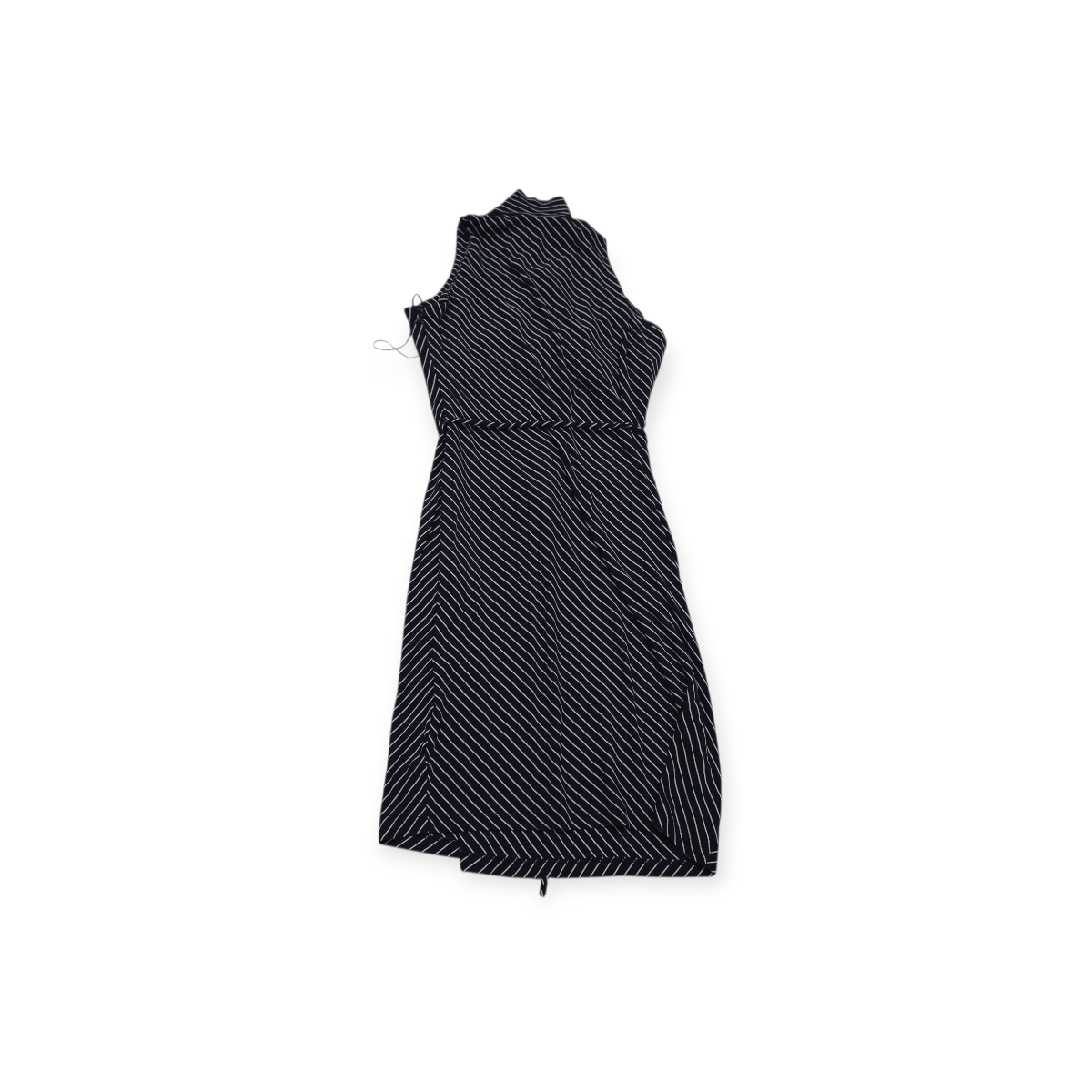 Vestido Ralph Lauren 2p Cuello Alto Sin Mangas Azul Rayado