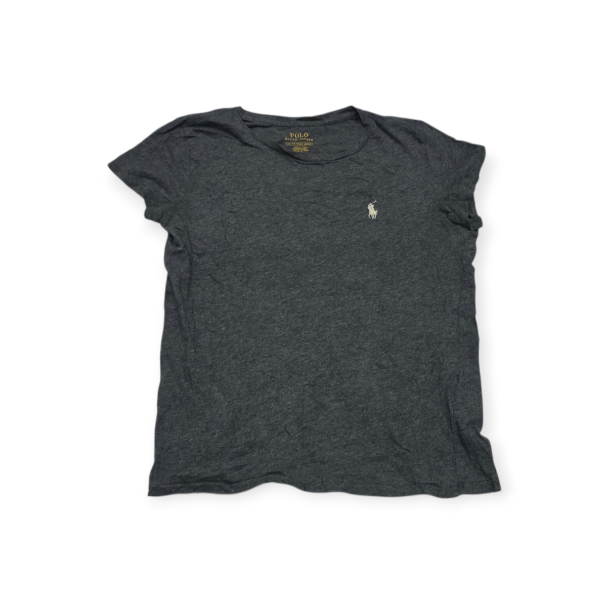 Playera Polo Ralph Lauren Xs Gris Pony Blanco Manga Corta
