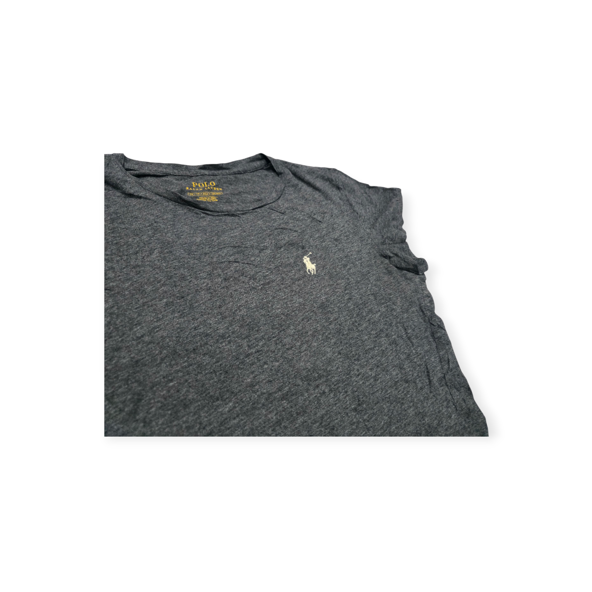Playera Polo Ralph Lauren Xs Gris Pony Blanco Manga Corta