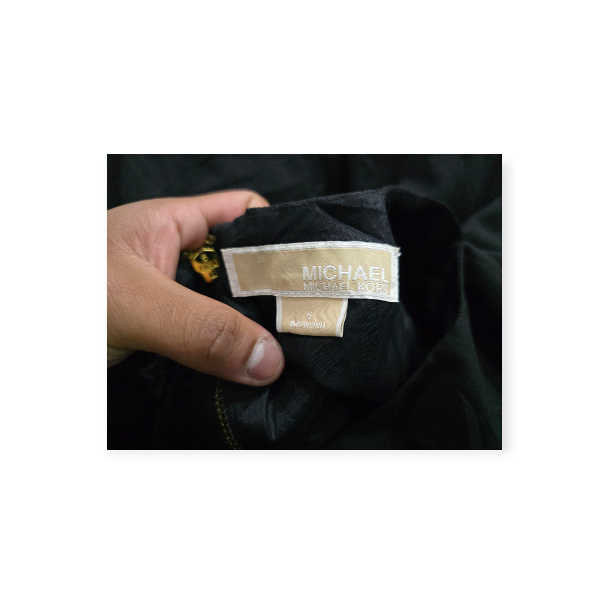 Vestido Michael Kors Talla 6 Negro Sin Mangas Cierre Dorado