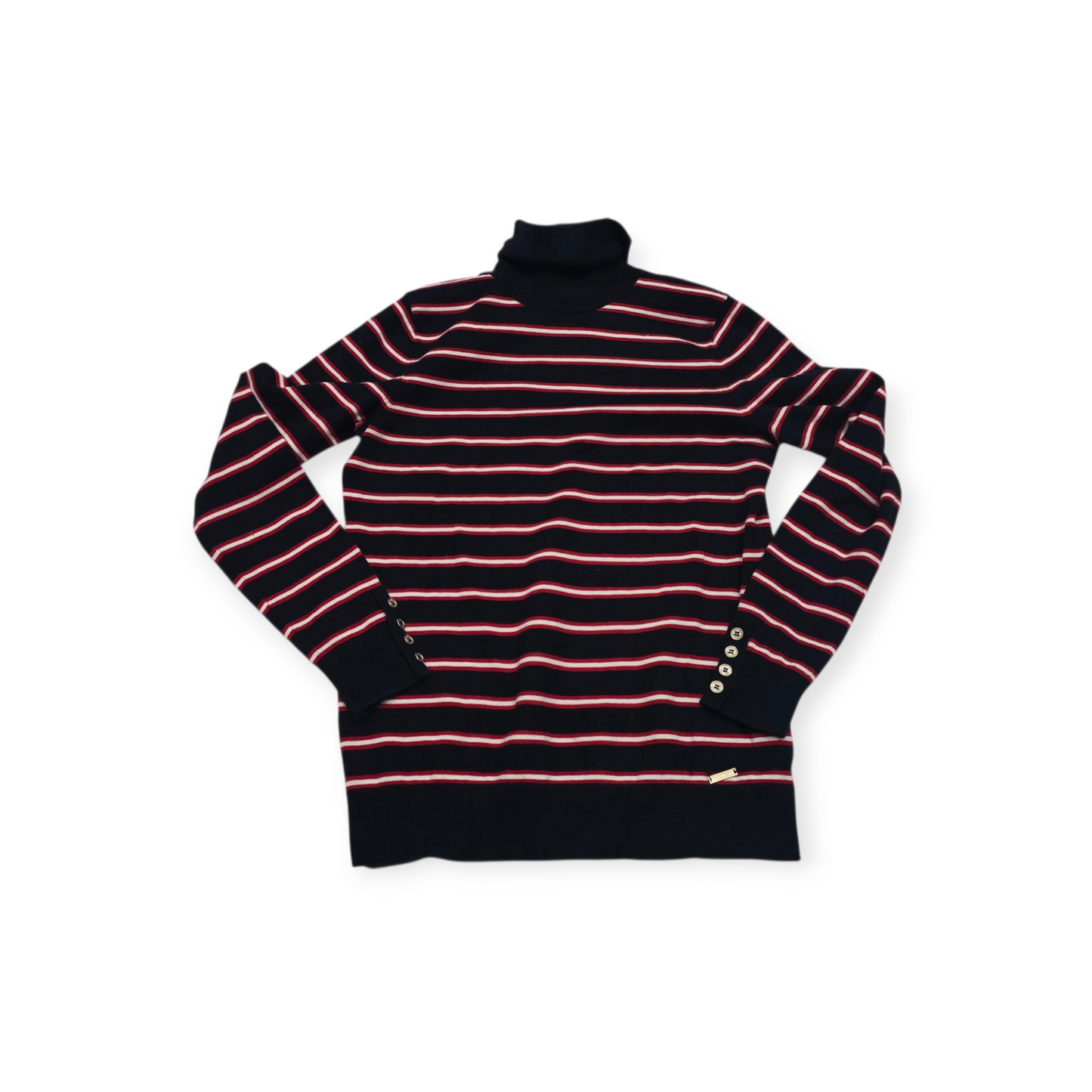 Sueter Turtle Neck Tommy Hilfiger Chico S Negro Com Rojo