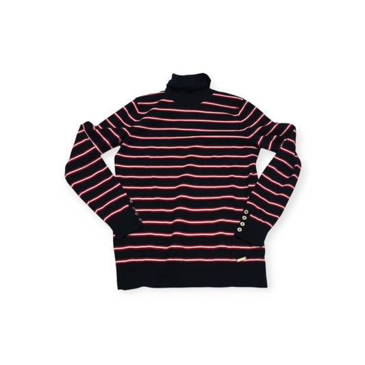Sueter Turtle Neck Tommy Hilfiger Chico S Negro Com Rojo