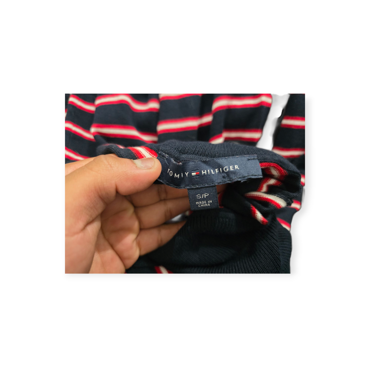 Sueter Turtle Neck Tommy Hilfiger Chico S Negro Com Rojo
