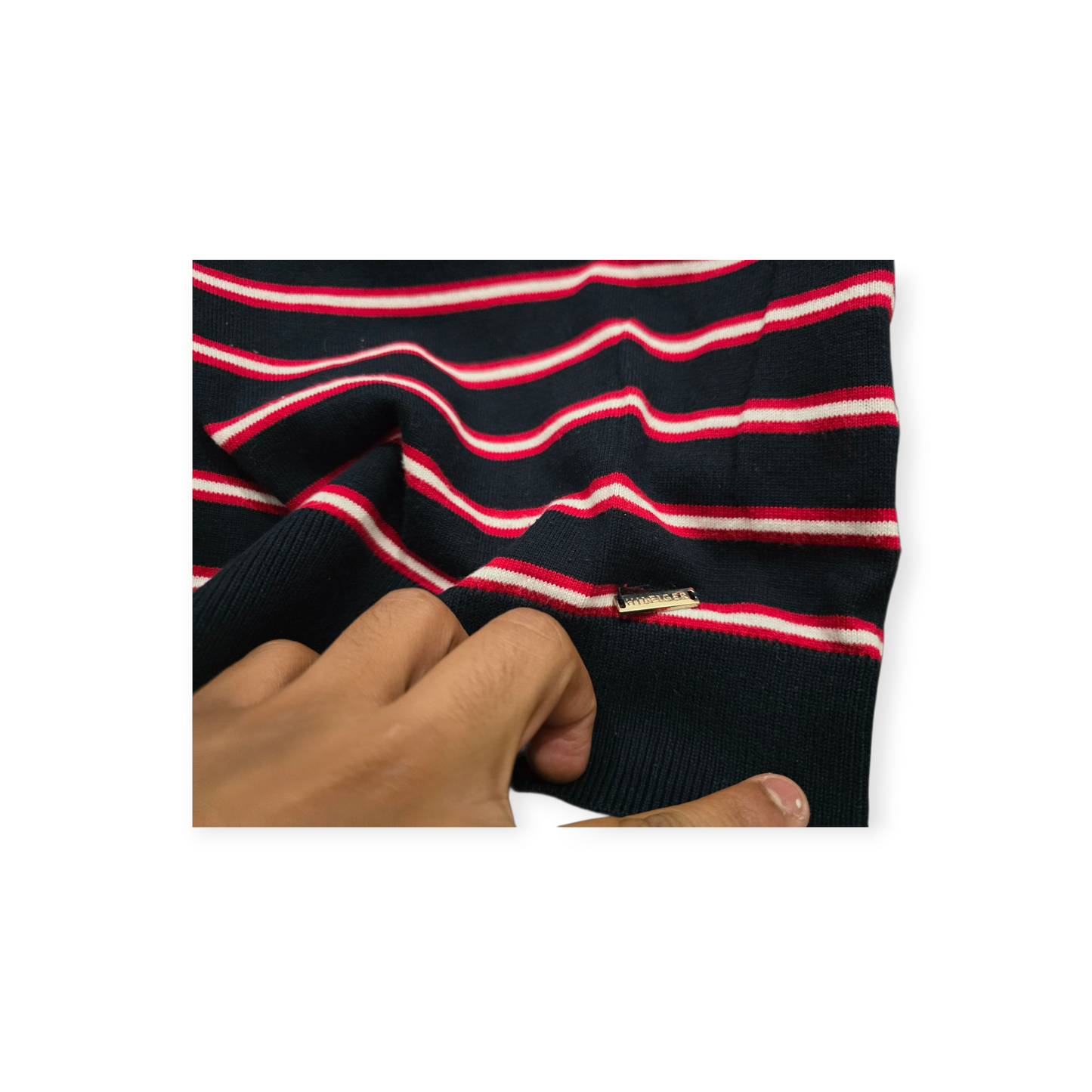 Sueter Turtle Neck Tommy Hilfiger Chico S Negro Com Rojo