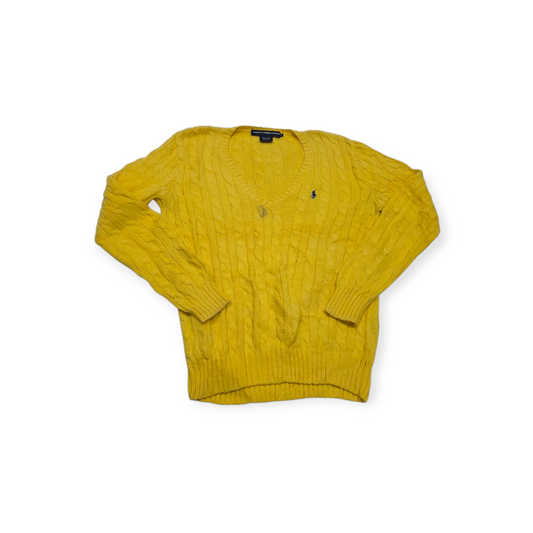 Sueter Ralph Lauren Grande L Amarillo De Mujer Pony Azul