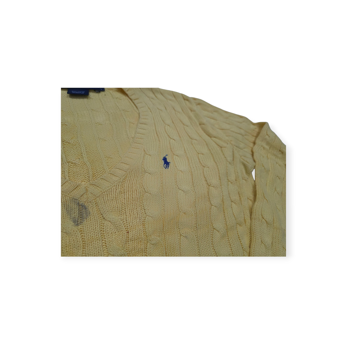 Sueter Ralph Lauren Grande L Amarillo De Mujer Pony Azul