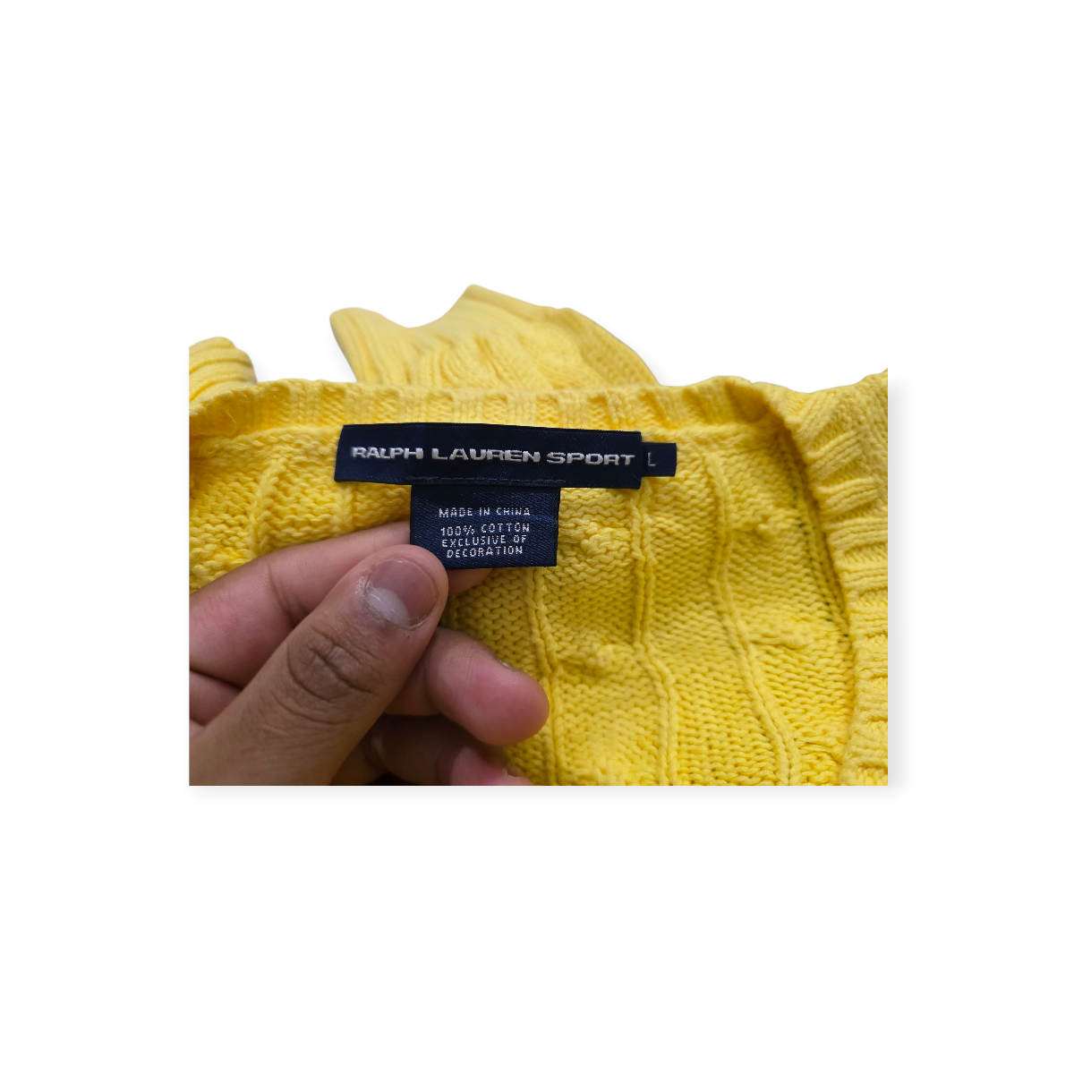 Sueter Ralph Lauren Grande L Amarillo De Mujer Pony Azul