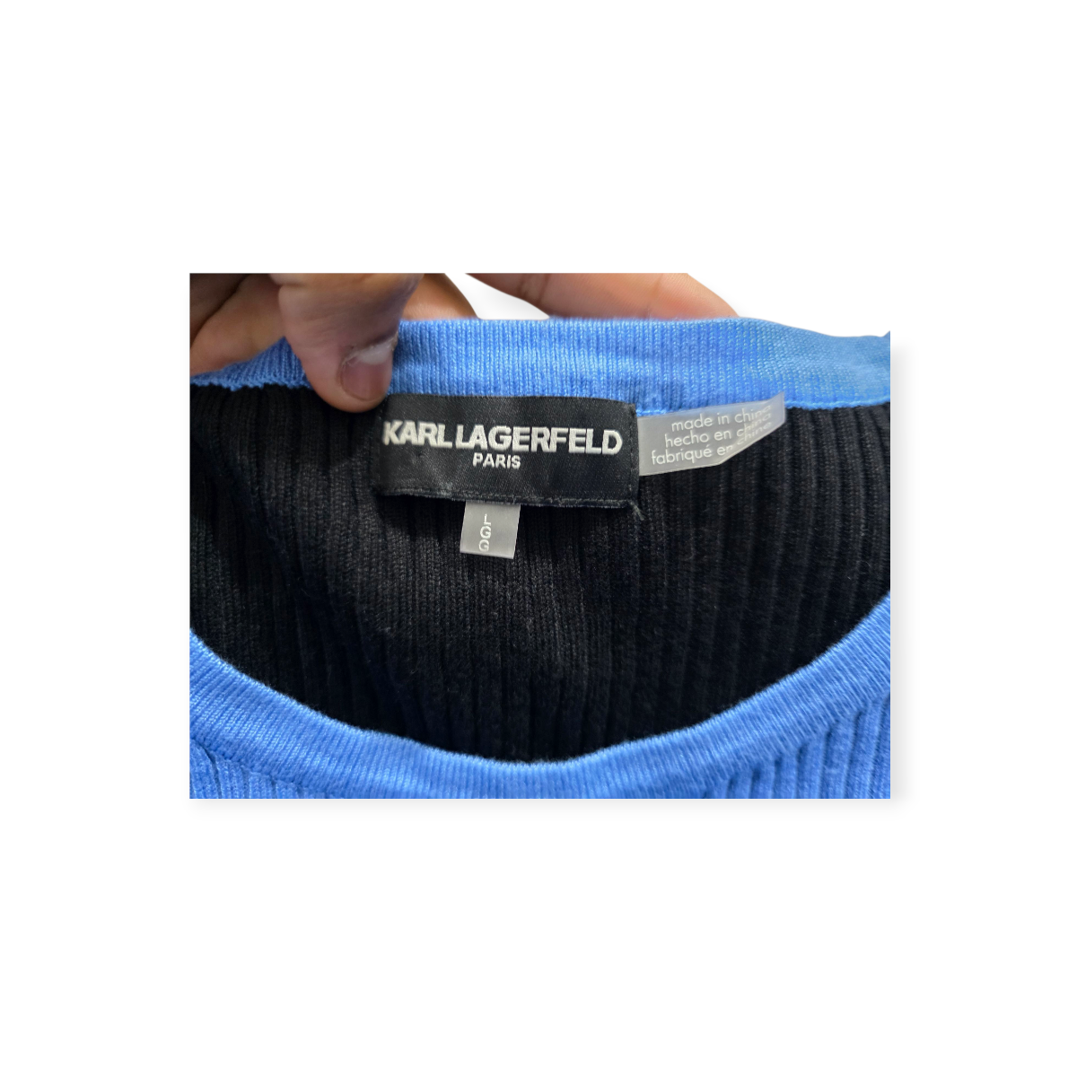 Sueter Karl Lagerfeld Grande L Azul Con Negro