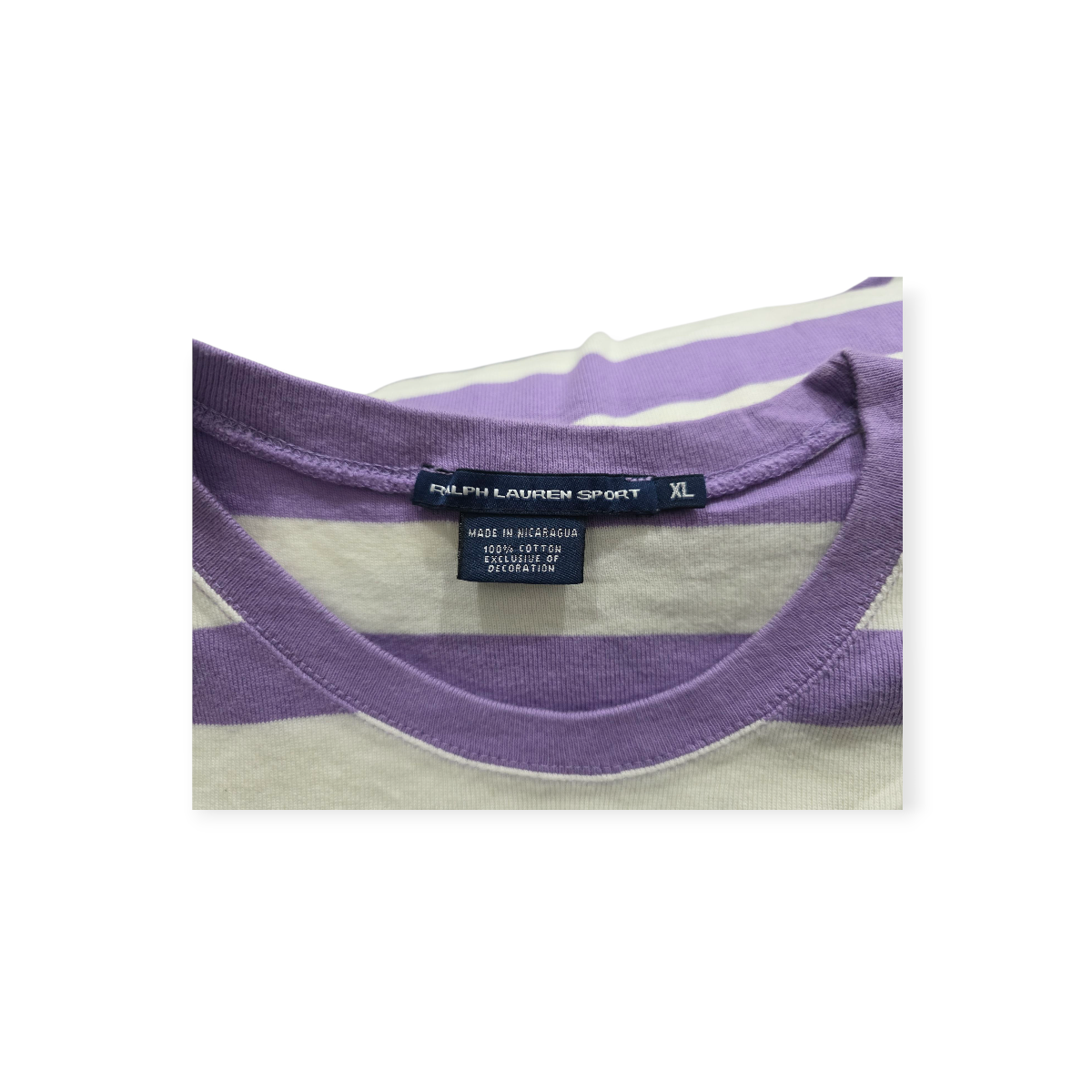 Playera Ralph Auren Sport Xl Lila/blanco Rayada Pony Azul