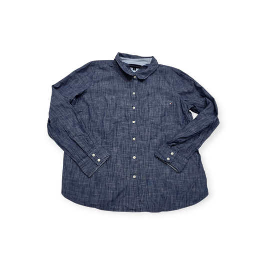 Camisa Tommy Hilfiger De Mujer Xgrande Xl Azul Acero