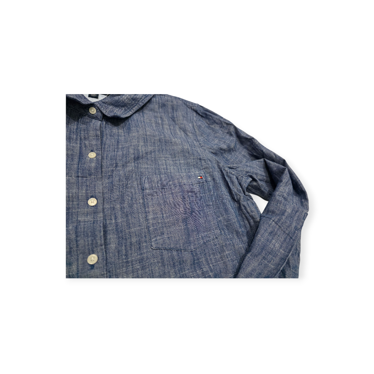 Camisa Tommy Hilfiger De Mujer Xgrande Xl Azul Acero