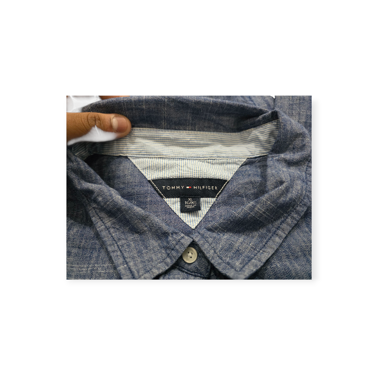 Camisa Tommy Hilfiger De Mujer Xgrande Xl Azul Acero