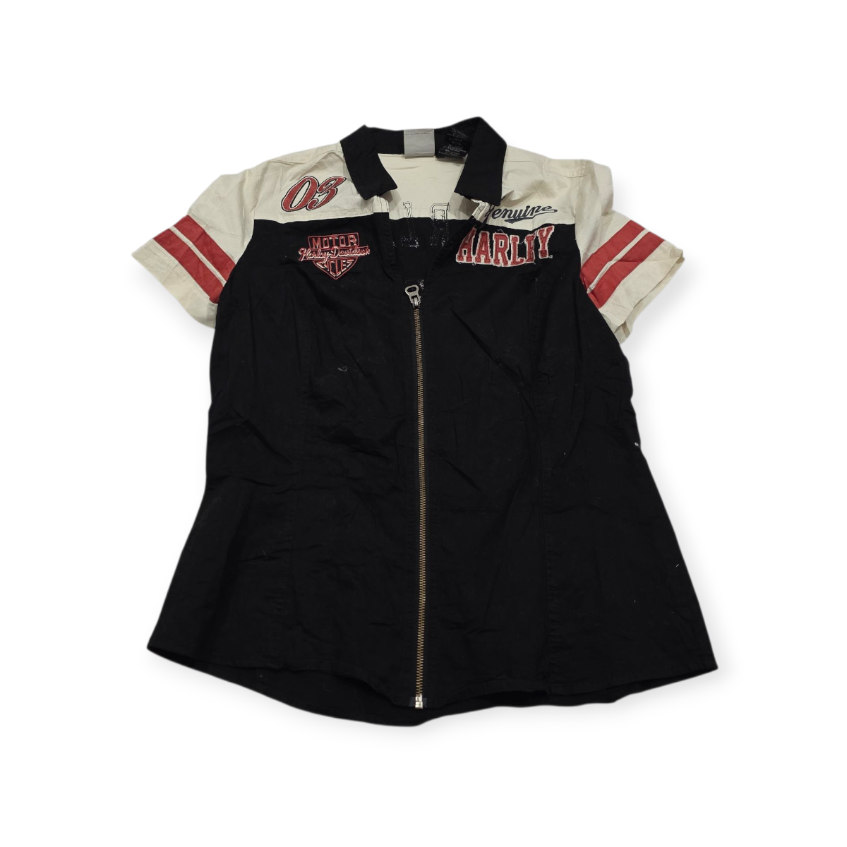 Camisa De Cierre Harley Davidson De Mujer Manga Corta