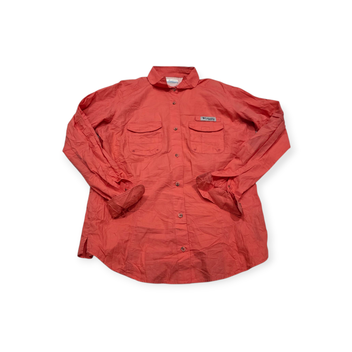 Camisa Columbia Naranja Manga Larga De Mujer Grande L